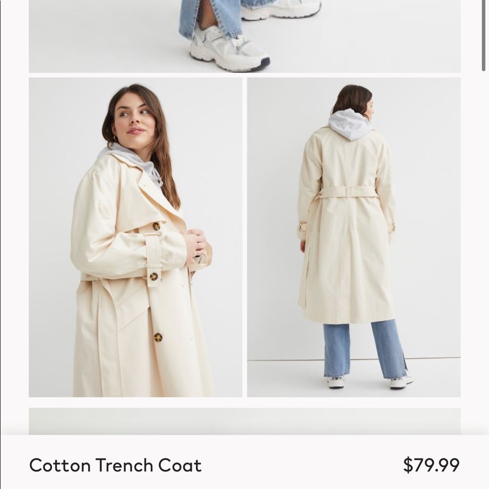 H&M Cream Trench Coat